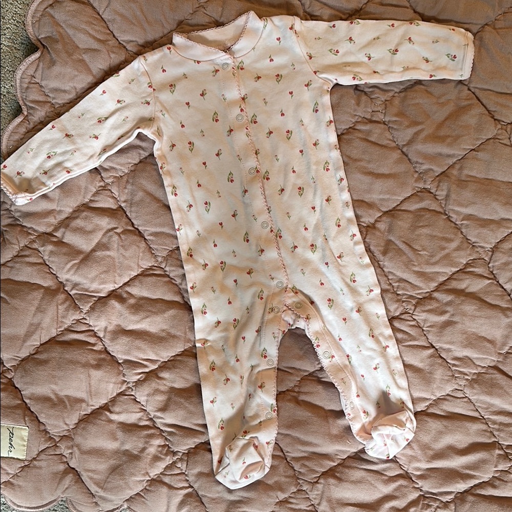 Luxe Pink Textured Footies One Piece
